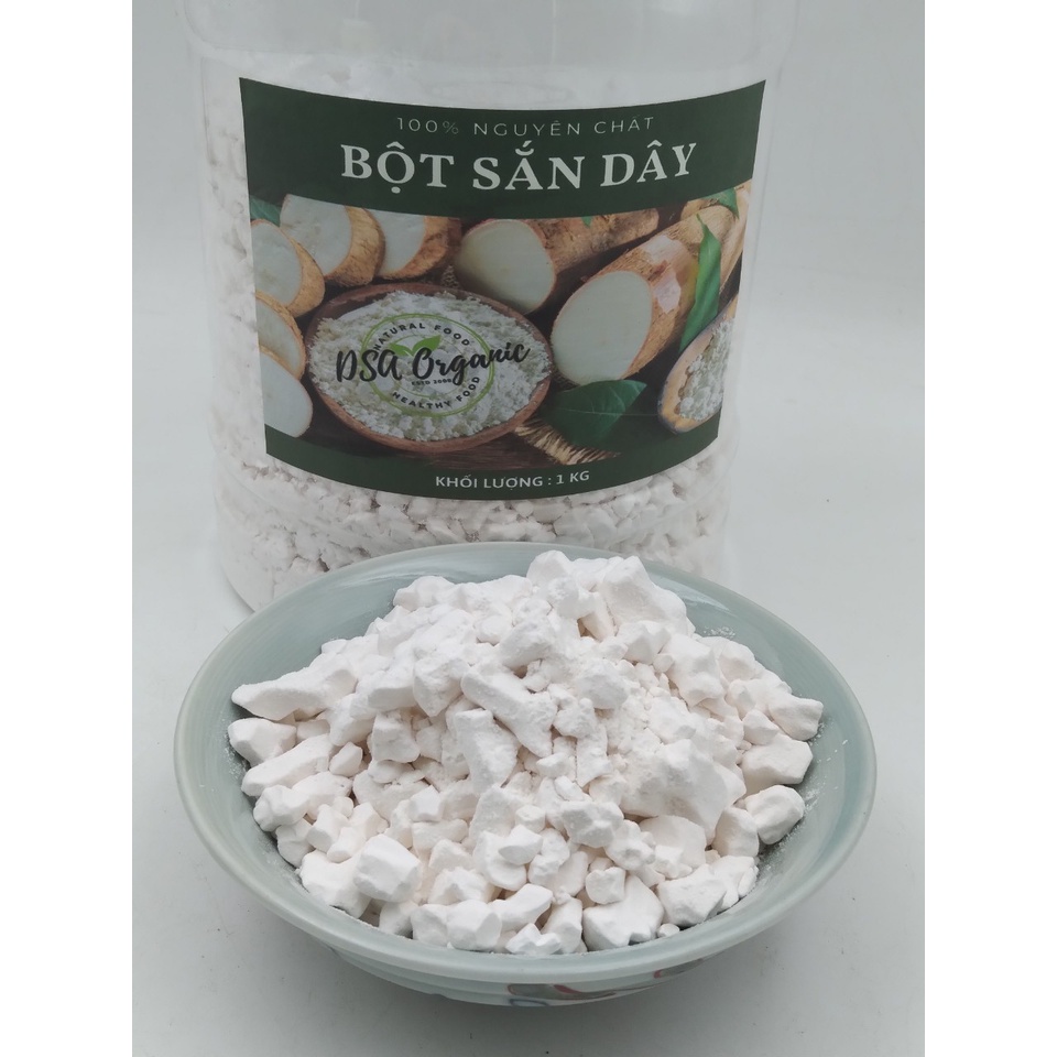 [Tặng 200Gr Bột yến mạch trắng da Úc] 1kg Bột sắn dây ta loại 1 nguyên chất  -  Bột được lắng lọc 18 lần nước