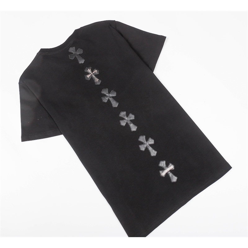 Áo Thun Cotton Tay Ngắn Thêu Họa Tiết Chữ CH Cổ Điển Thời Trang Cho Cặp Đôi