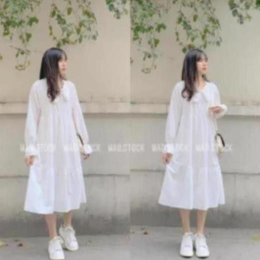 - 🌿 VÁY TRẮNG DÀI BÁNH BÈO BUỘC NƠ 💚 VÁY BABYDOLL MẶC KỶ YẾU, Đà Lạt siêu đẹp