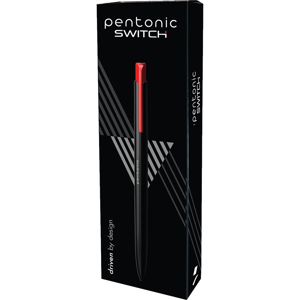 Bút bi bấm LINC Pentonic Switch - Hộp 10 chiếc - Ngòi 0.7mm, viết trơn, nét đều, đủ màu xanh, đen, đỏ