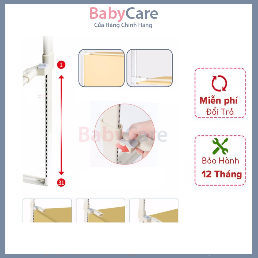 Thanh Chắn Giường BabyCare - Mẫu Mới Nhất 2021 ( 1 Bộ 1 Thanh ) - An Toàn - Tiện Lợi - Chắc Chắn - BabyCare