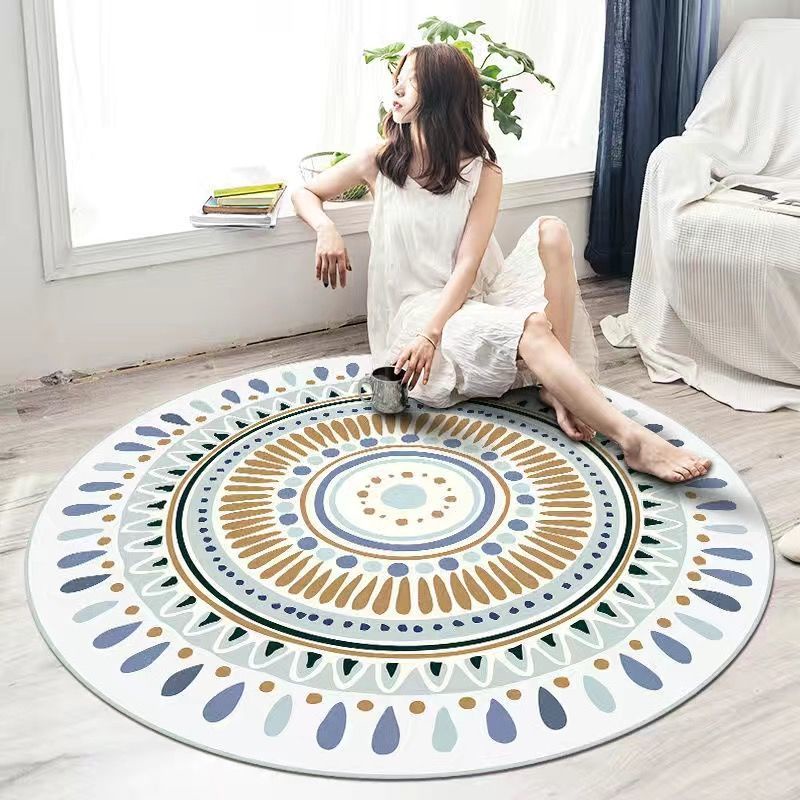 Thảm Trải Sàn Hình Tròn Thiết Kế Đơn Giản Phong Cách Bắc Âu