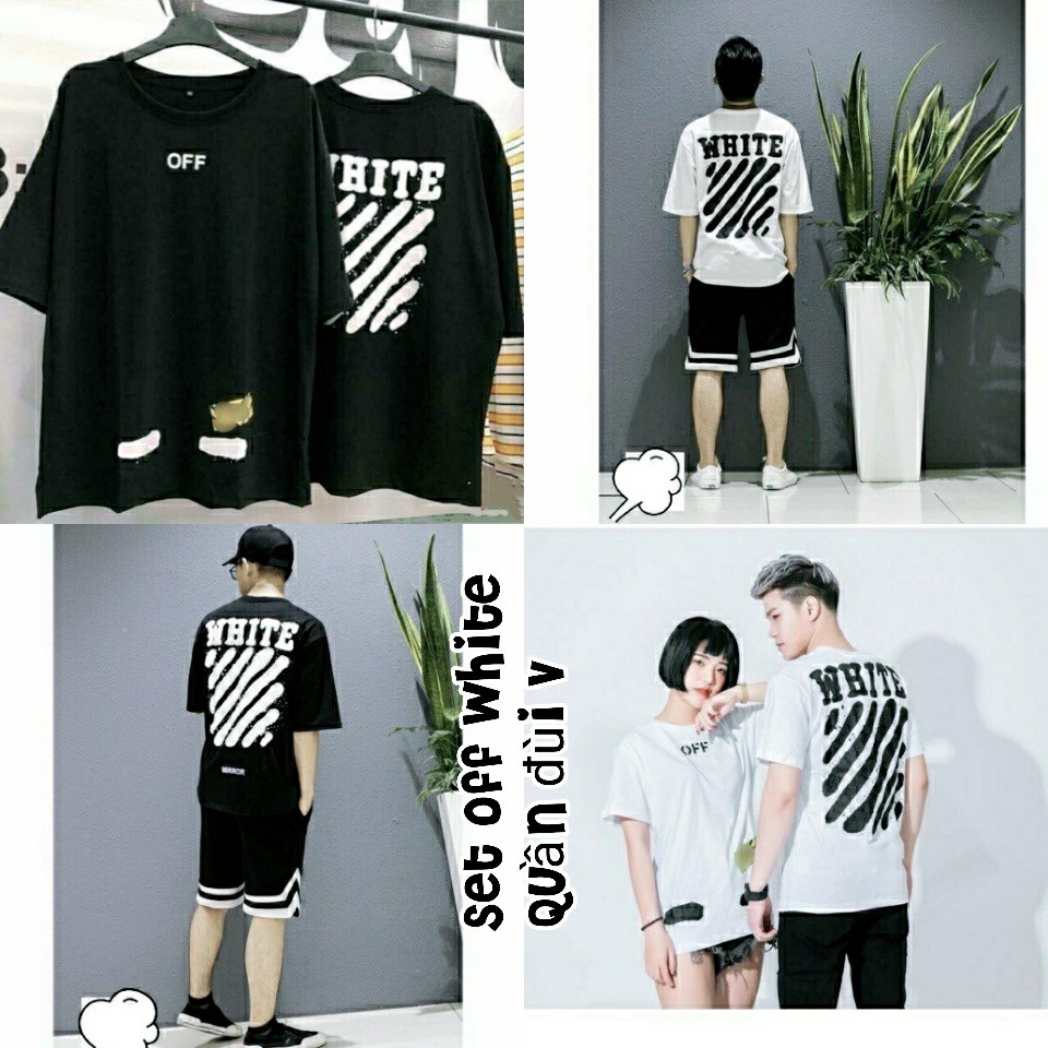 SET QUẦN ÁO OFF WHITE - QUẦN SHORT ĐÙI 2V