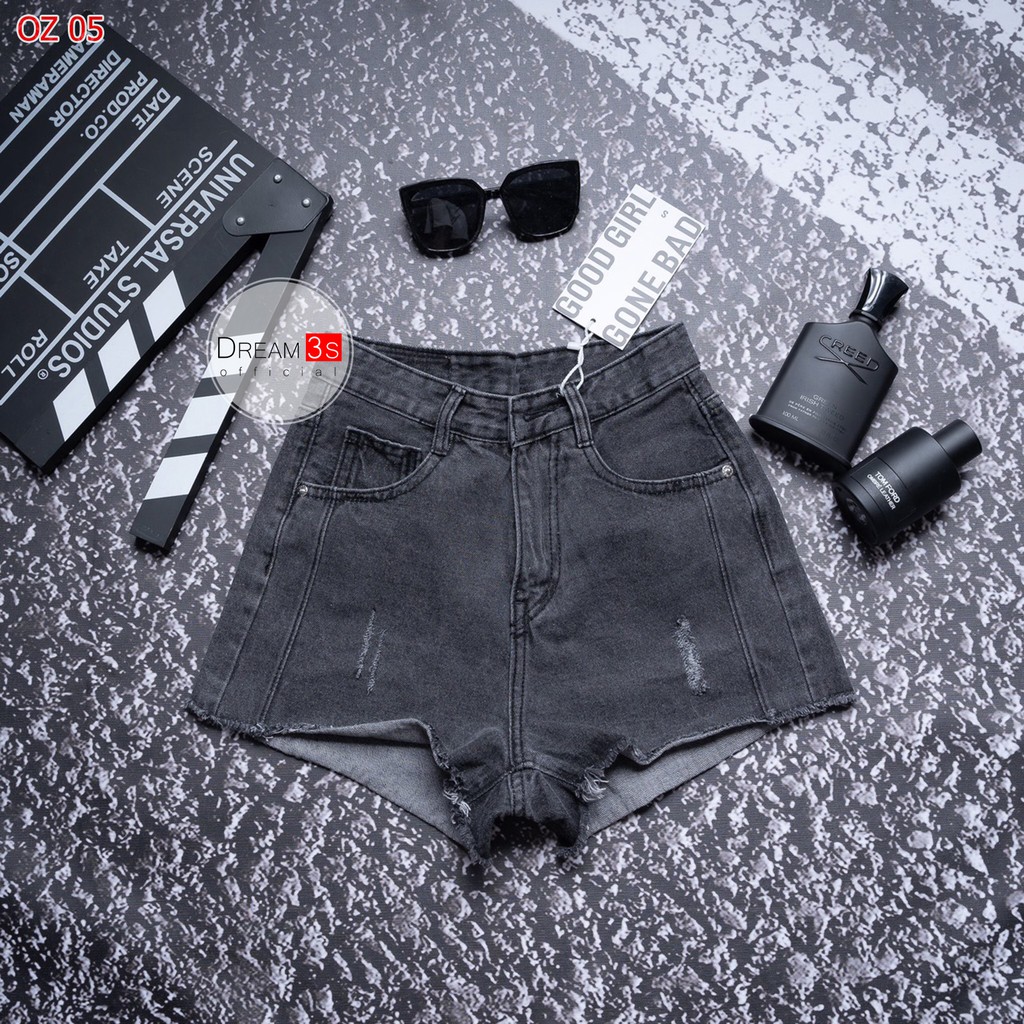Quần Đùi jean Nữ Dream3s Quần Short Nữ Cá Tính Màu Đen