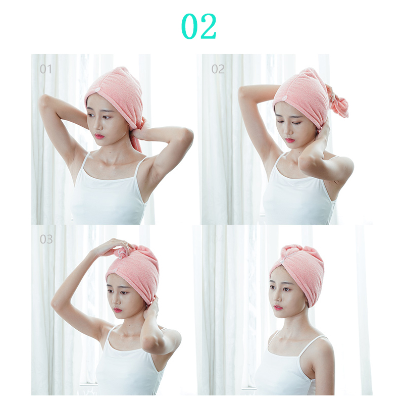 SUPO Depot ✨Super Absorbent Hair-drying Cap Dry Hair Hat Bath Towel Cover Thick Coral Velvet Soft Comfortable Fashionable Durable Plain Colour