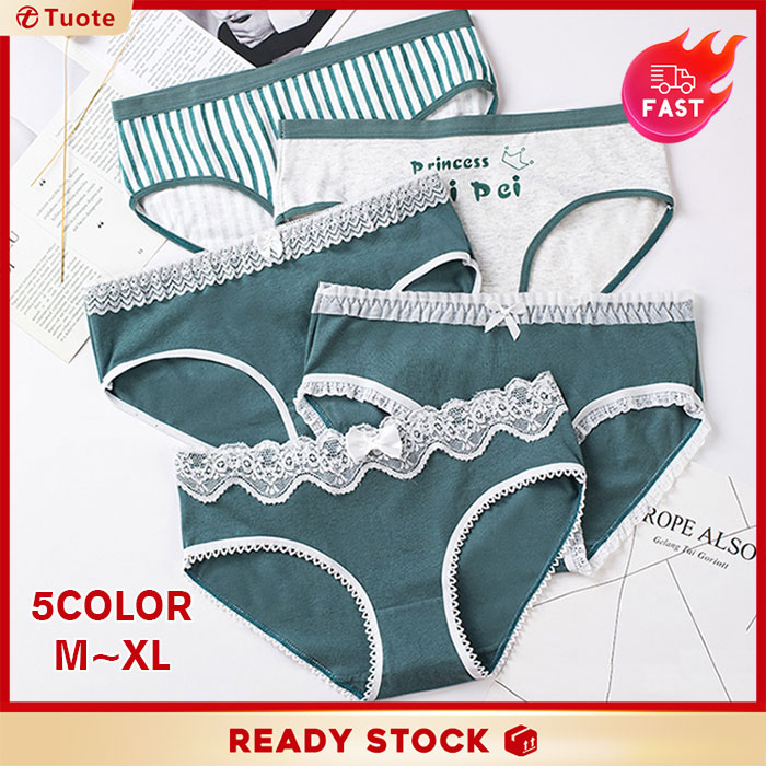 M~XL Women's Panties Inner Cute Underwear Girl Mid Waist Briefs