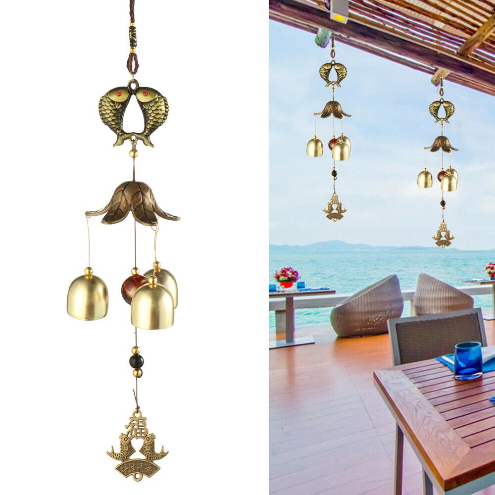 Chuông Gió Kim Loại Hình Chim Công Phong Cách Trung Hoa Cổ Điển Charms