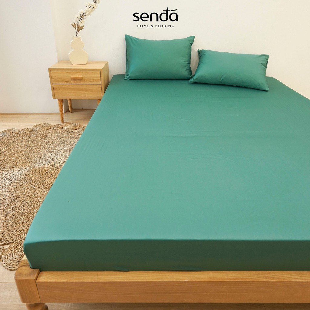Ga giường 1m8x2m Cotton Satin 60s Sen Đá Home Bedding cao cấp trơn màu, drap bo chun lụa satin trải nệm, ra đệm 1m8 x 2m