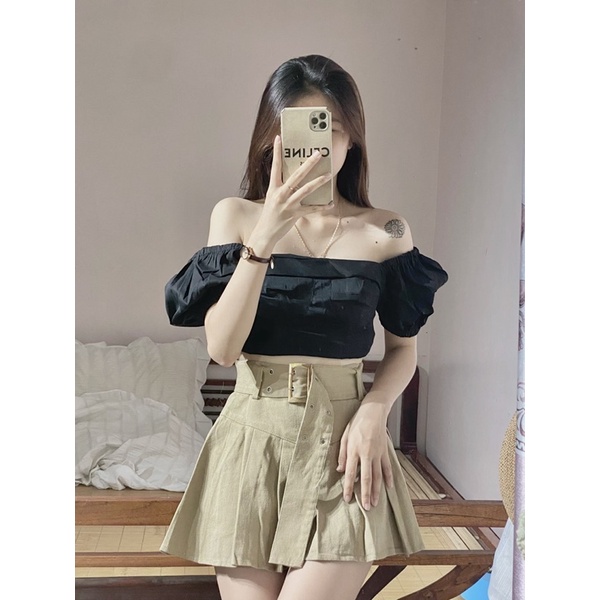 Set áo crotop kèm váy xoè