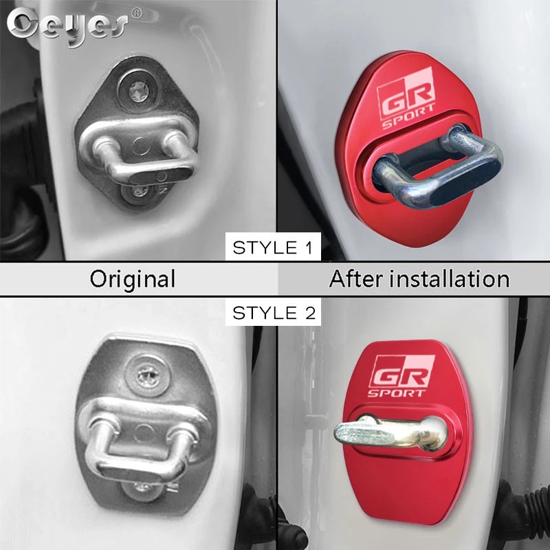 Set 4 Ốp Khóa Cửa Xe Ô Tô Toyota GR Sport Vios Avanza Wish Corolla C-HR C HR Avanza Yaris Rush