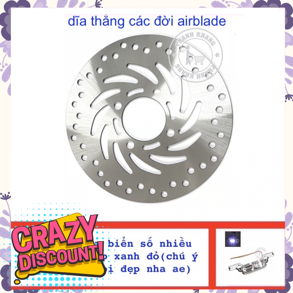 Dĩa thắng Airblade tặng đèn gắn biển số chớp xanh đỏ thanh khang  006000476  006000529