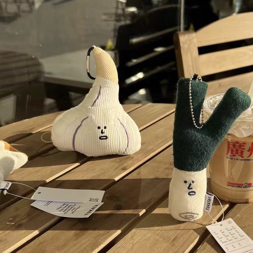 Móc Khóa Hình Rau Củ / Nấm / Hành / Tỏi Nhồi Bông Dễ Thương Sáng Tạo