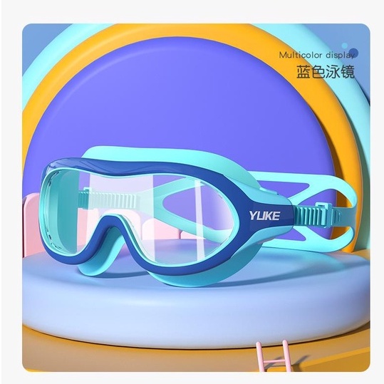 Kính bơi Yuke góc nhìn rộng kiểu dáng Châu Âu mắt kính trong suốt chống sương mù cho bé gái và trai - Hộp nhựa trong