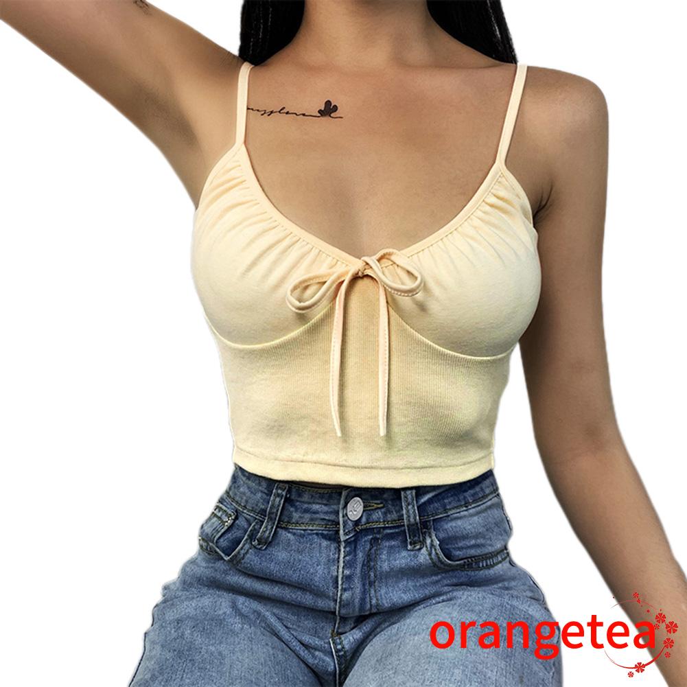 Áo Crop Top Sát Nách Gợi Cảm Cho Nữ