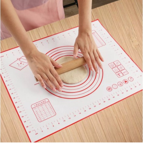Tấm lót silicone sợi thủy tinh chống dính nhào bột nướng bánh 50x40cm