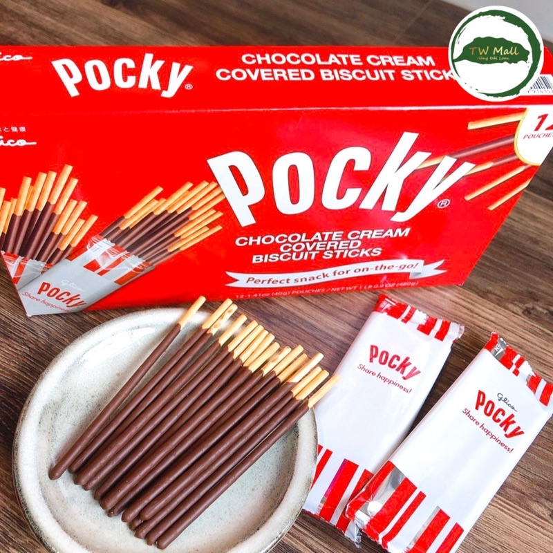 HỘP BÁNH QUE POCKY GLICO VỊ CHOCOLATE CREAM 480g - TW MALL