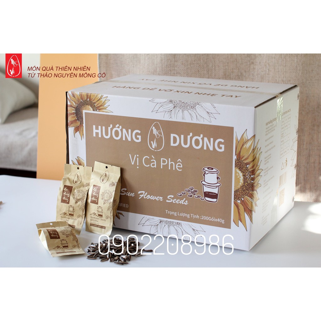 Hướng Dương Vị Cafe Gói 40gr (Thùng 200 Gói) - Hướng Dương Mỹ Vị