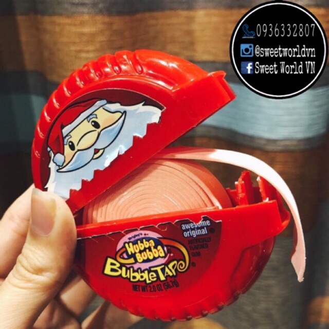 Singgum / Kẹo gum cuộn Hubba Bubba phiên bản Noel / Giáng Sinh - Mỹ