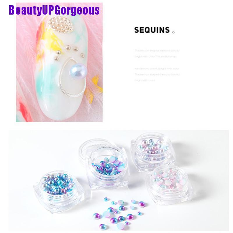 Phụ kiện ngọc trai nhiều màu sắc trang trí móng tay tiện dụng