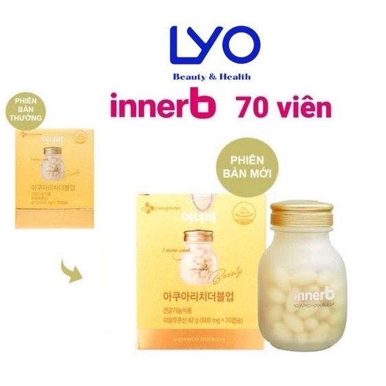 Viên uống cấp nước innerb aqua rich 70 viên - Bản nâng cấp (giữ ẩm da sáng mịn từ AxitHyaluronic)