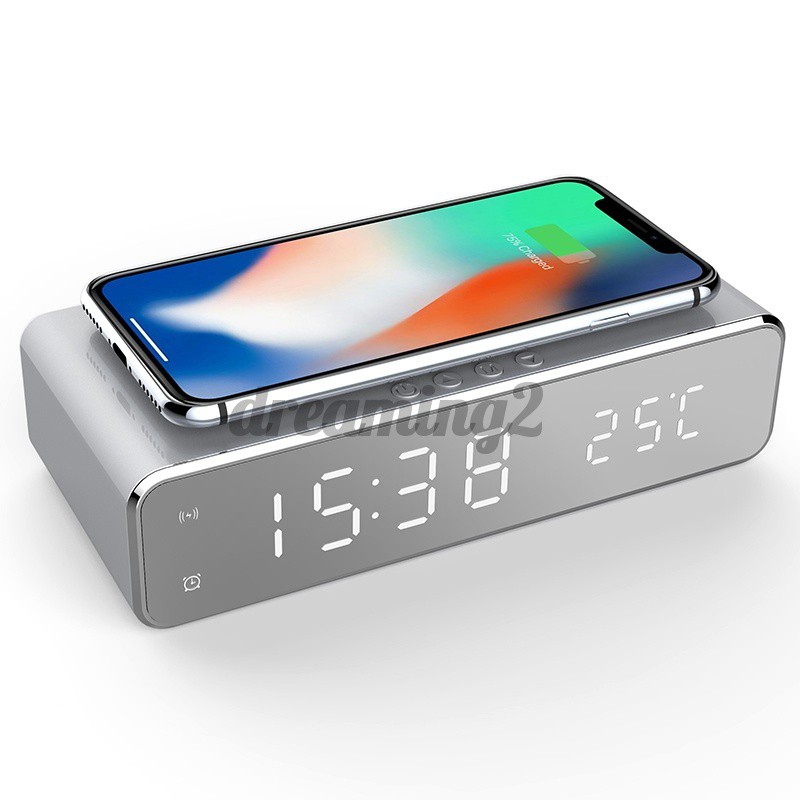 Đồng Hồ Báo Thức Để Bàn Có Đèn Led Hiển Thị Nhiệt Độ Và Sạc Usb 2