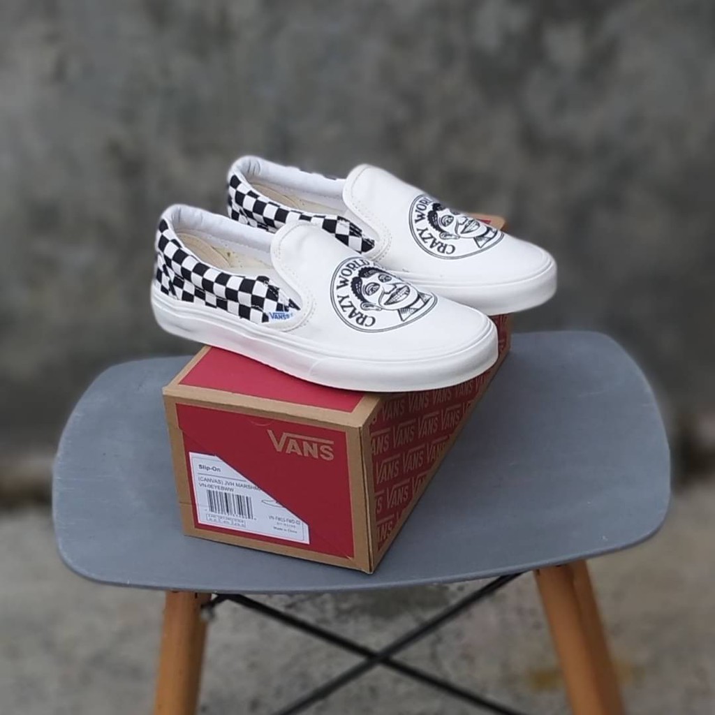 Giày Thể Thao Vans Slip On Jvh Marshmallow Màu Trắng / Đen 37-44