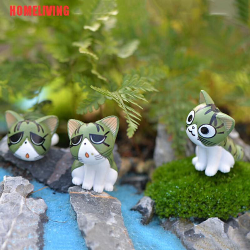 Set 8 Mô Hình Mèo Kitty Bằng Nhựa Resin Mini Trang Trí Sân Vườn