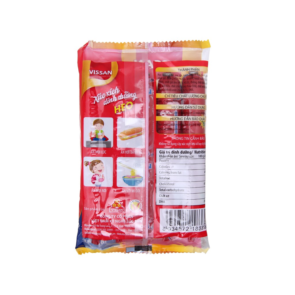 Date mới nhất - Xúc Xích Dinh Dưỡng Vissan DHA Heo 35g - Bò Gói 35g ( 1 bì 5 cây - 175g)