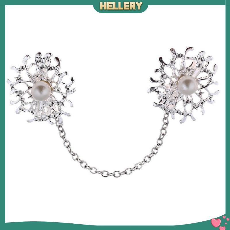 [HelleryVN] Kẹp Khăn Choàng / Đầm / Áo Blouse / Áo Có Khóa Cài Tông Bạc Đính Ngọc Trai