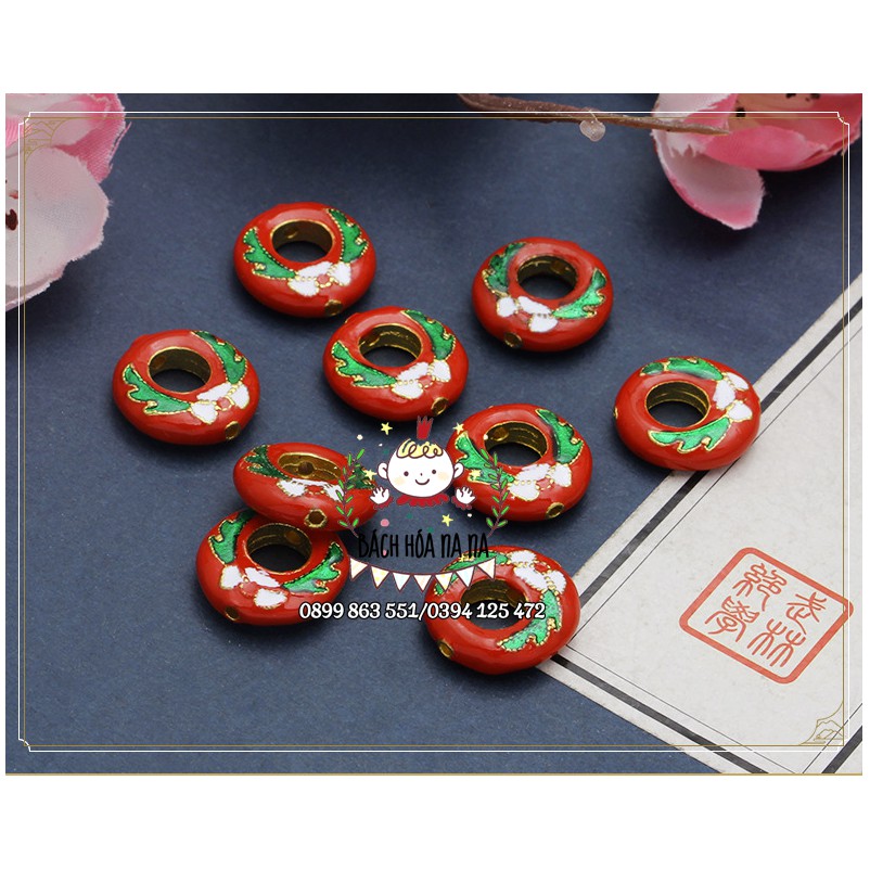 Phụ kiện DIY Dây Treo Cổ Trang Charm Hoa Lan Đỏ làm Vòng tay Keyrings - Nana Shop Handmade