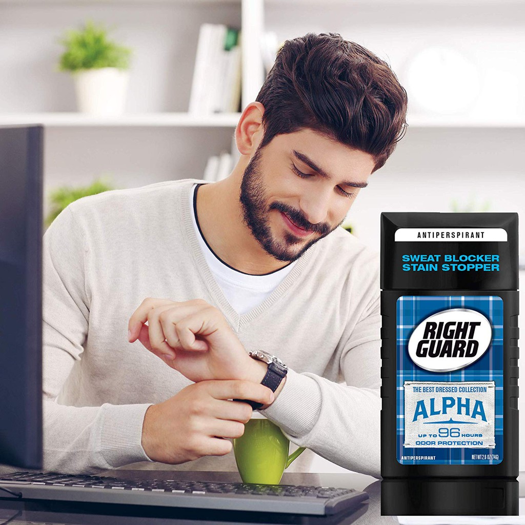 Lăn khử mùi nam dạng sáp Right Guard Best Dressed Antiperspirant Deodorant Invisible Solid Alpha 73g (Mỹ)