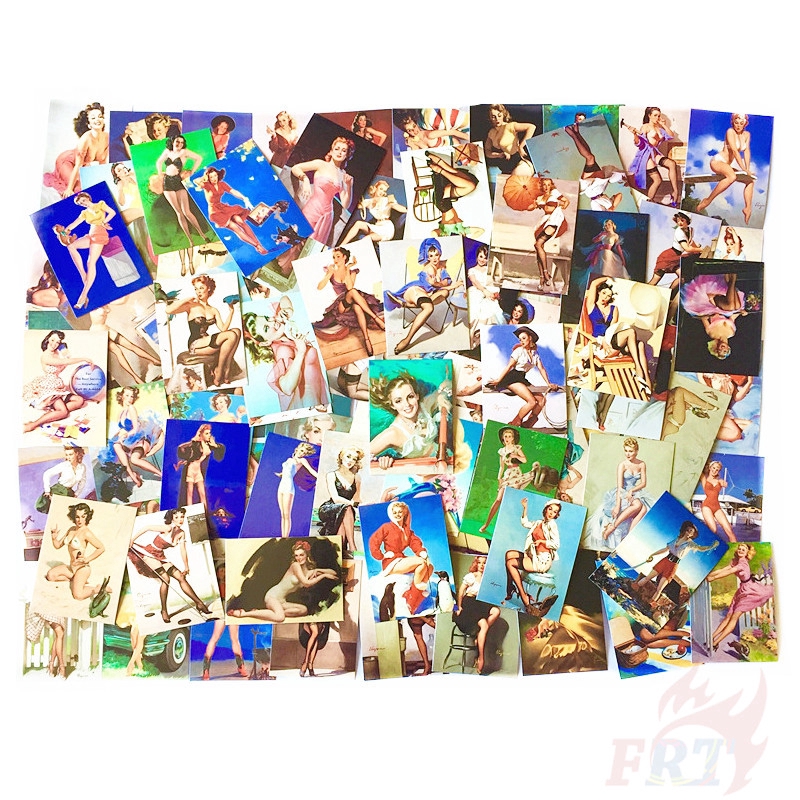 100Pcs/Set ❉ Pin-up Girls Series B Sexy Beauty Mini Poster Stickers ❉ Fashion DIY Decals Doodle Stickers