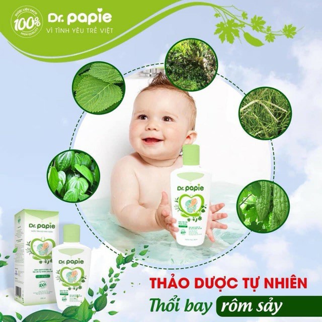 [Sỉ]. Nước tắm gội thảo dược Dr.Papie cho bé từ 0M