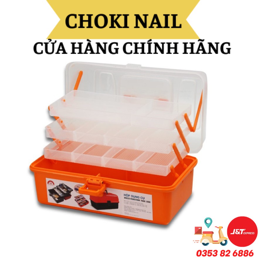 Cốp nhựa 3 tầng, Cốp nhựa đựng đồ nail 3 ngăn cao cấp dành cho thợ làm nail