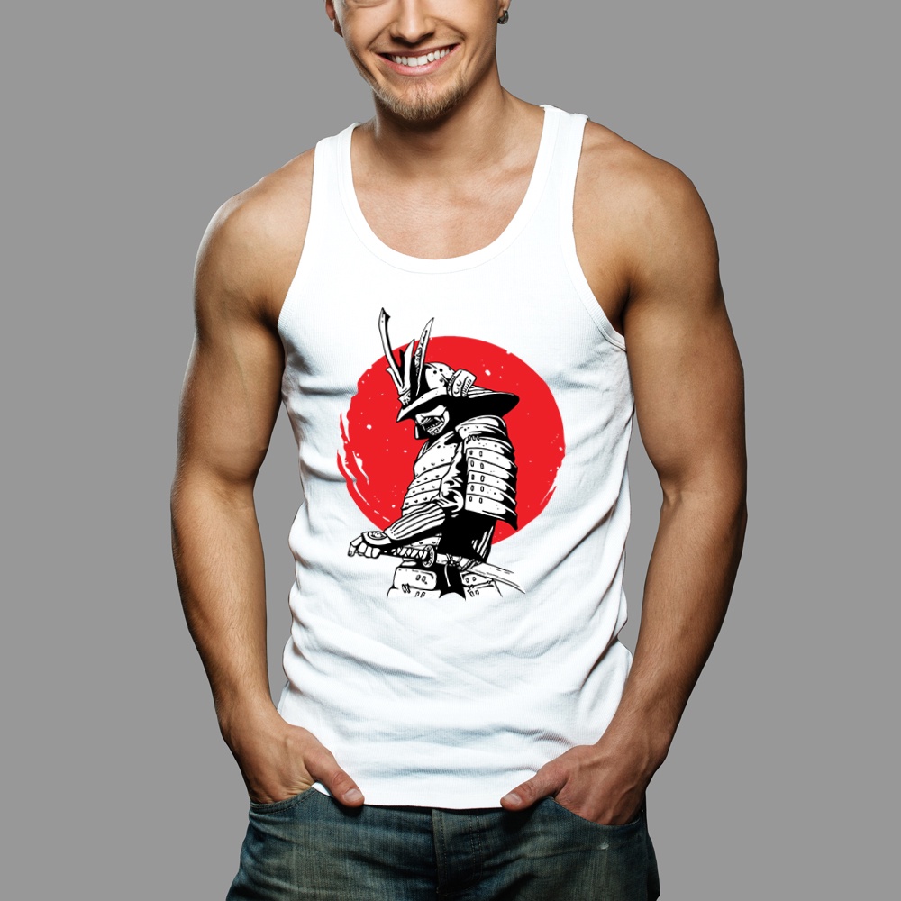 Áo Tank top thể thao HTFashion in hình samurai warrior