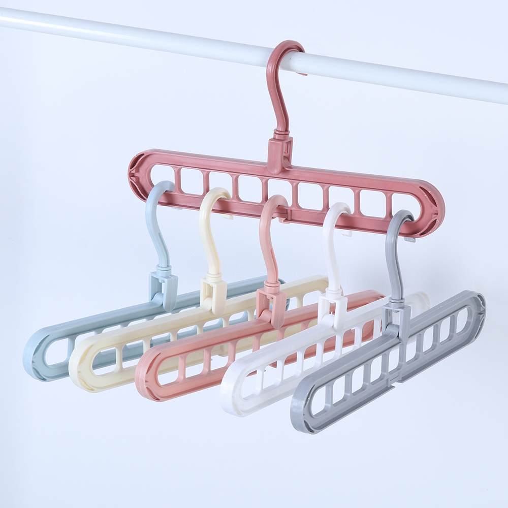 Thanh treo móc quần áo 9 Lỗ Có Thể Gấp Gọn 360 Độ Tiện Dụng° Móc Nhựa Treo Quần Áo Nhiều Màu Sắc