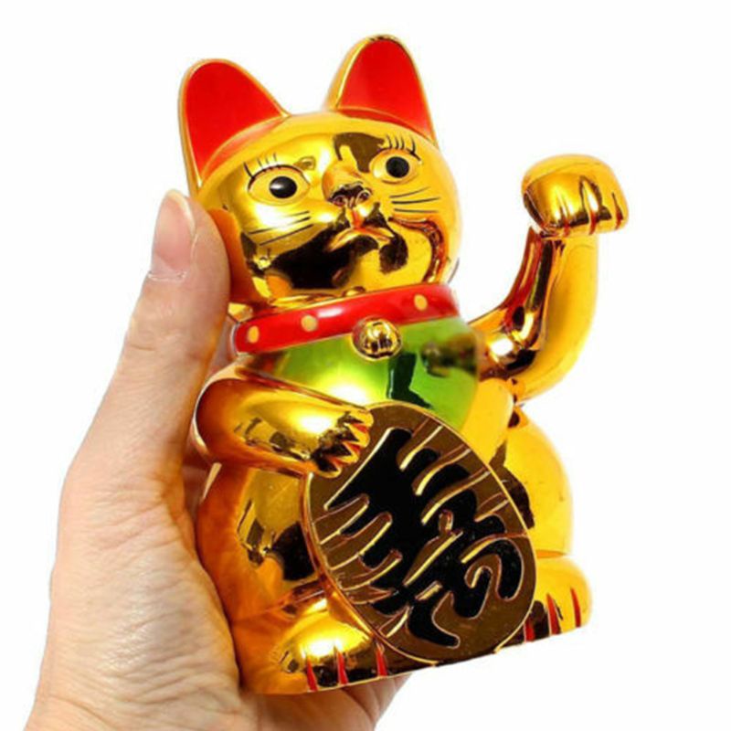 Phụ Kiện Trang Trí Hình Mèo May Mắn Bằng Nhựa Phong Cách Trung Hoa
