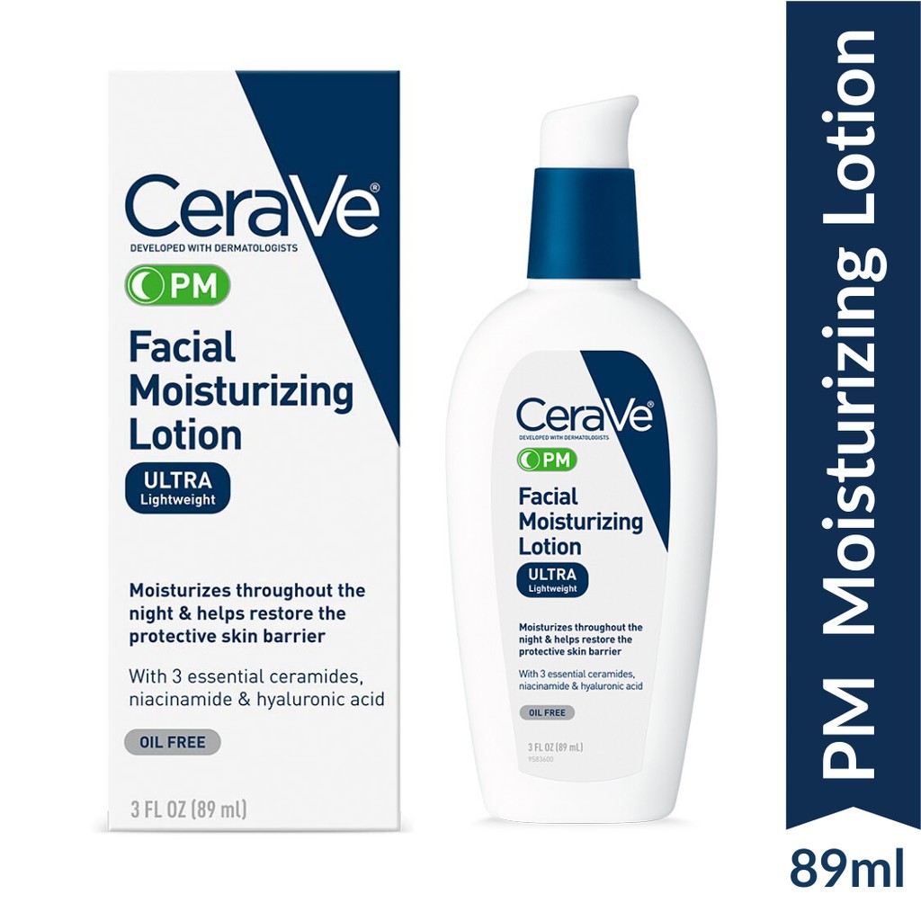 Kem dưỡng da ban đêm CeraVe PM Facial Moisturizing Lotion 89ml , Kem dưỡng ẩm , Kem cấp ẩm ban đêm Cerave luckily1702