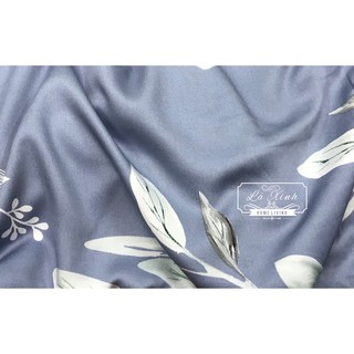 Bộ Ga Gối Lụa Tencel Hoa Xanh  ( Ảnh thật 100%)