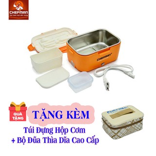 Hộp cơm hâm nóng Chefman CM 113i inox - Hàng chính hãng - Tặng kèm túi đựng hộp cơm