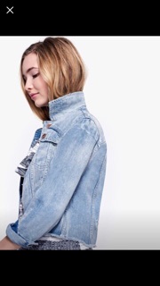 Áo Distressed Medium Wash Denim Jacket