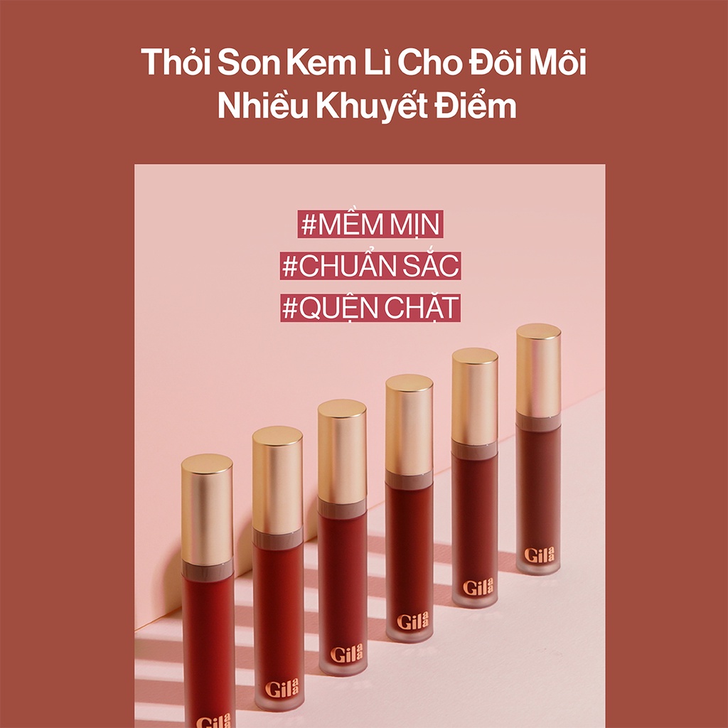 Son kem lì Gilaa Long Wear Lip Cream Full Size (5g)