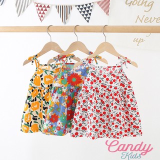 Váy 2 dây bé gái hè thoáng mát, đầm bé gái chất cotton thô nhiều hình xinh xắn