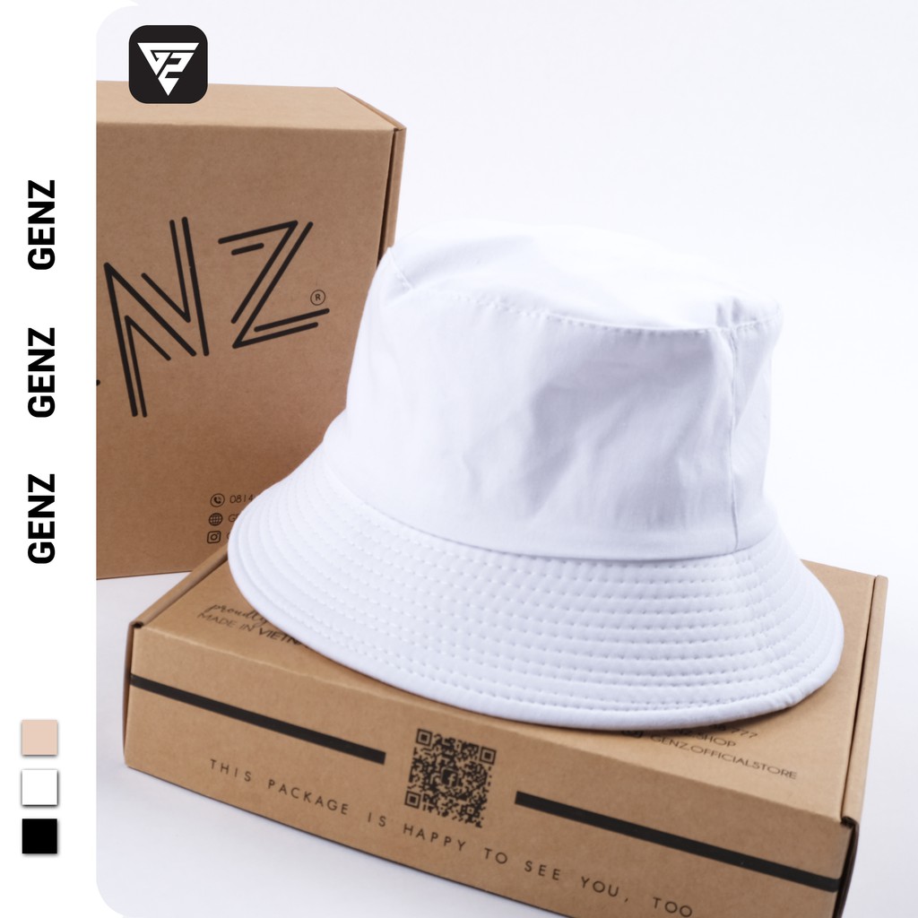Nón bucket tròn vành GENZ trơn nhiều màu phong cách Ulzzang Unisex ZA005
