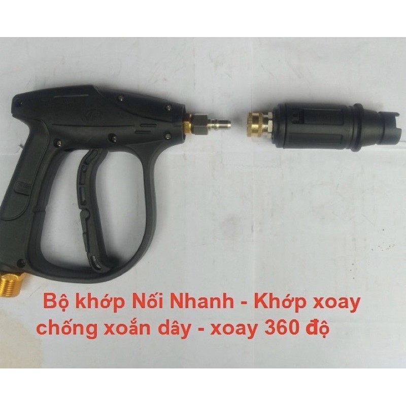 Khớp nối nhanh-Khớp xoay chống xoắn dây phun xịt rửa xe (ren 14mm)