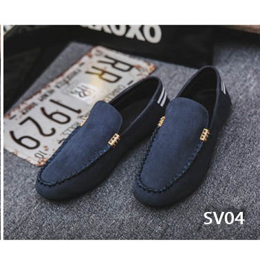 [ Cực Hot ] Giày Lười Nam Cao Cấp Phong Cách Hàn Quốc Phong Cách - Màu Xanh Navy SV04