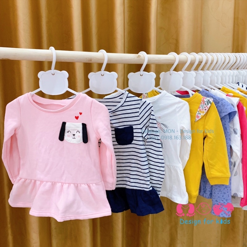 (Link 2) Áo dài tay vải nỉ / cotton cho bé gái hàng xuất dư VNXK