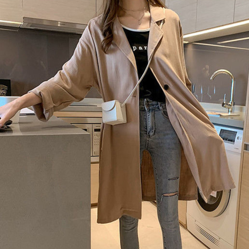 Áo Khoác Cardigan Dáng Dài Màu Trơn Thời Trang Cho Nữ