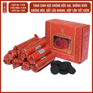 Than Sinh học, không khói, không mùi, dễ bắt mồi cho dác, trầm, 1 hộp 100 viên, thời gian cháy của 1 viên than 50-60p