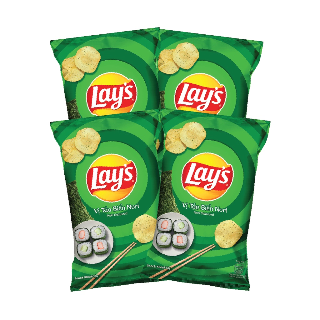Snack Khoai Tây Lay's vị Tảo Biển Nori 32/56/95/150g